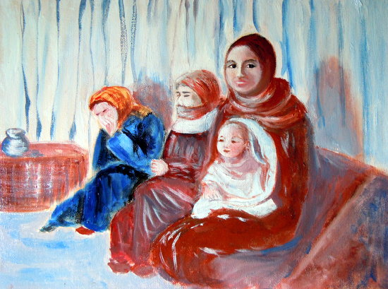 Famiglia di rifugiati siriani