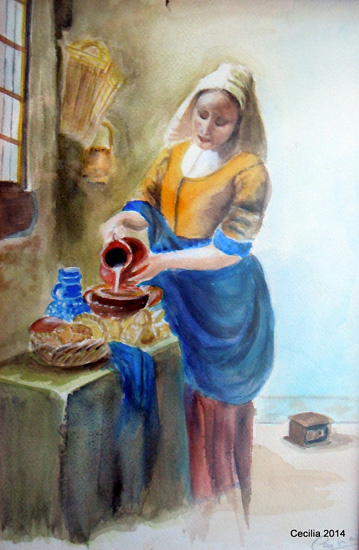 Copia da "La lattaia" di Vermeer